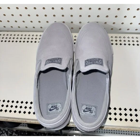 Nike SB Janoski+ Mens Suede Slip On Athletic Skate Shoes Size 8.5 Gray Blue